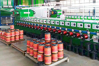 Horizontal enamelling machine